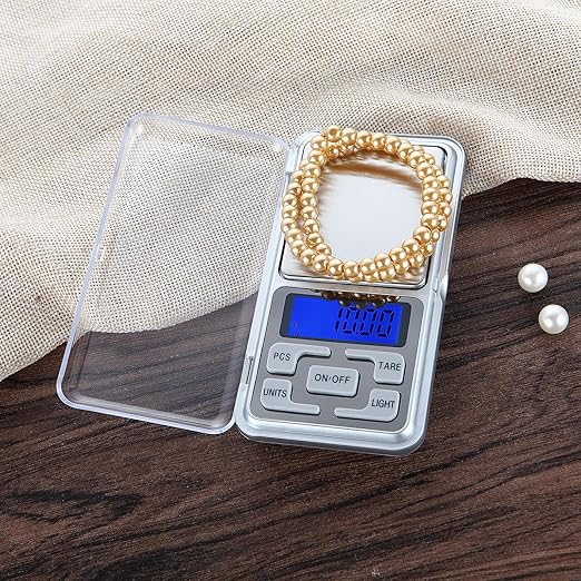 Compact Digital Pocket Scale, Stainless Steel Panel 500g 0.01 Gram Accuracy Portable Kitchen Digital Scale with LCD Display for Food Jewelry Weighing Cooking Baking Coffee Handmade