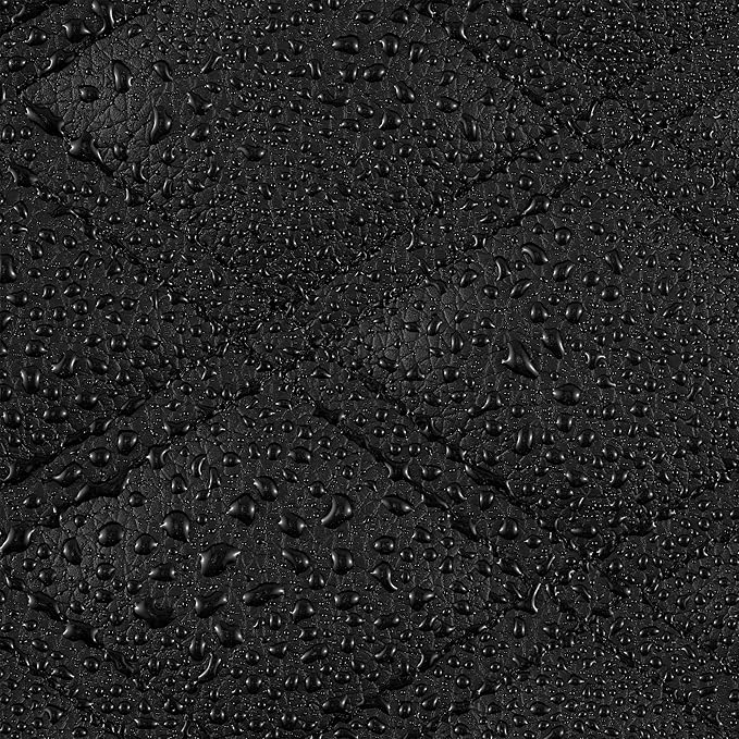 FH Group Faux Leather Seat Cushion Pad with Front Pocket Front Set – Universal Fit for Cars Trucks & SUVs (Black)
