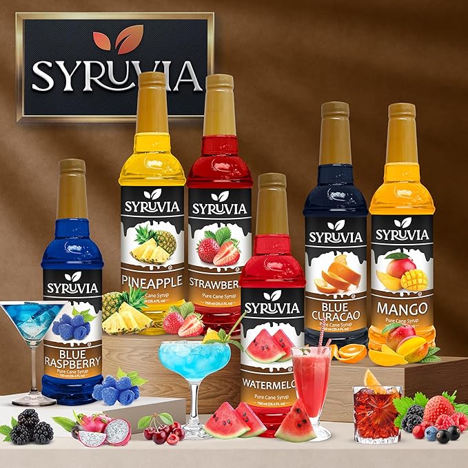 Syruvia Sweet Tea Flavored Syrup for Drinks, Cocktails, Lemonades, Iced Teas and Desserts – 25.4 fl oz