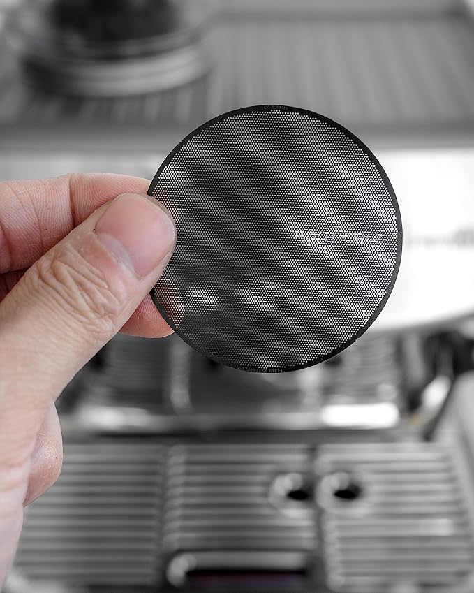 Normcore 53.3mm Ultra-Slim 0.2 mm Puck Screen - Lower Shower Screen - Metal Coffee Reusable Filter for 54mm Portafilter - 200-micron Laser etched - 316 Stainless Steel with Titanium PVD Coating