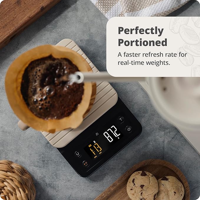 Greater Goods Electric Gooseneck Kettle and Coffee Scale, Designed in St. Louis, Birch White