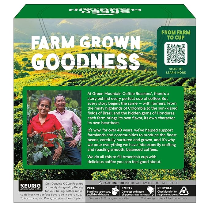 Green Mountain Coffee Roasters Half Caff, Single-Serve Keurig K-Cup Pods, Medium Roast Coffee Pods, 32 Count