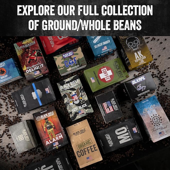 Black Rifle Coffee Company Thin Blue Line, 12oz Bag, Whole Bean Medium Roast - Roasted Blend Made from Arabica Beans - Colombian & Brazilian Beans - Veteran Founded & American Made
