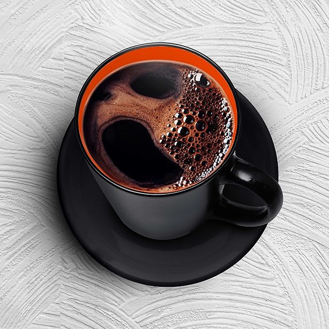 Custom Ceramic Coffee Latte Mugs 12 oz. Set of 100, Personalized Bulk Pack - Perfect for Coffee, Tea, Espresso, Hot Cocoa, Other Beverages - Orange