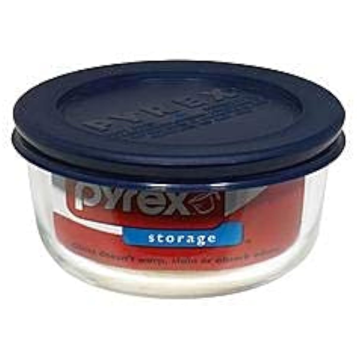 Pyrex 7200 2-Cup Glass Bowl & 7200-PC Dark Blue Lid (6-Pack) - Made in USA