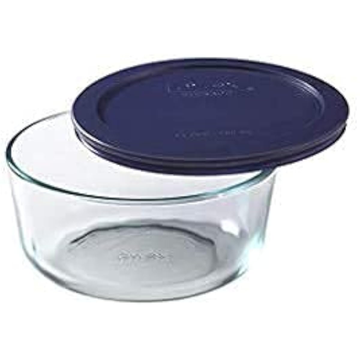 Pyrex 7200 2-Cup Glass Bowl & 7200-PC Dark Blue Lid (6-Pack) - Made in USA