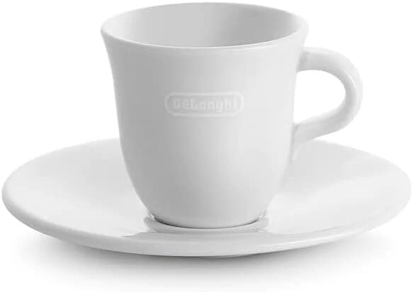 De'Longhi DLSC308 Porcelain Espresso Cup & Saucer, Set of 2,70 ml