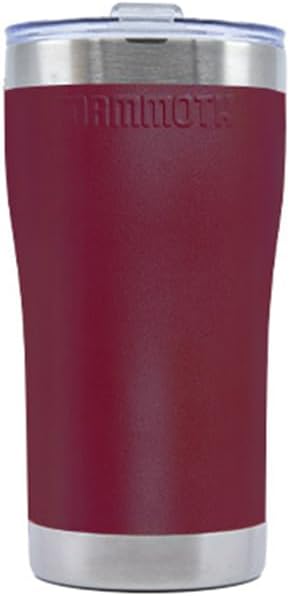 Mammoth Rover 20oz Stainless Steel Tumbler, Double Wall Vacuum Insulated Tumbler with Lid, Great for On The Go, in Garnet