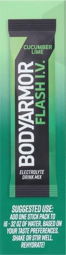 BODYARMOR Flash IV Electrolyte Packets, Cucumber Lime - Zero Sugar Drink Mix, Single Serve Packs, Coconut Water Powder (6 Count) (Pack of 2)