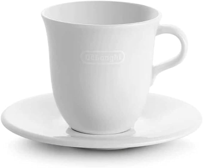 De'Longhi DLSC309 Porcelain Cappuccino Cup & Saucer, Set of 2