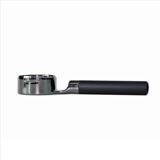 Mischief 58mm Bottomless Portafilter, 316 Stainless Steel, Fits E61 Group Heads, La Marzocco, Rocket, ECM, Synesso, VBM, Flat Base, Double Shot Basket, Walnut wood (Titanium Black, 58MM for E61)