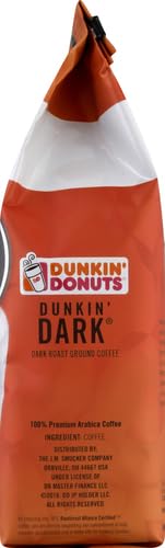 Dunkin’ Midnight Dark Roast Ground Coffee, 11 Ounce (Pack of 4)