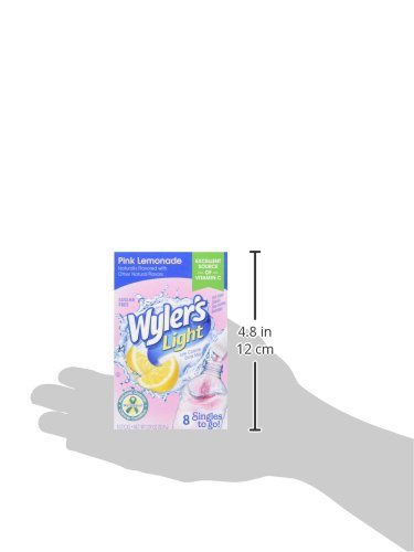 Wyler's Light Singles To Go Powder Drink Mix, Pink Lemonade, 8 Count (Pack of 3)