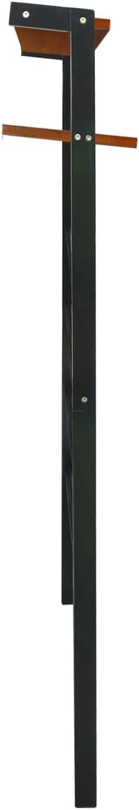 Space Saving 100% Solid Wood 6-Tier Blanket Ladder with Two Storage Shelves - Black/Sweet Oak