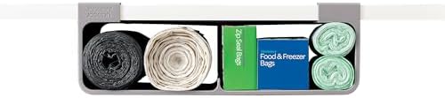 Joseph Joseph Caddy, Under Shelf Storage, Film Foil and Bag Organizer | For Larger Rolls | Fits Kitchen Units Over 13 in | Large | Pack of 2