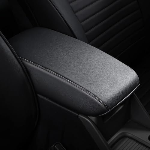 AOMSAZTO Console Covers for 2012 2013 2014 2015 2016 2017 Nissan Leaf Armrest Covers for Nissan Leaf Black with Black Stiches