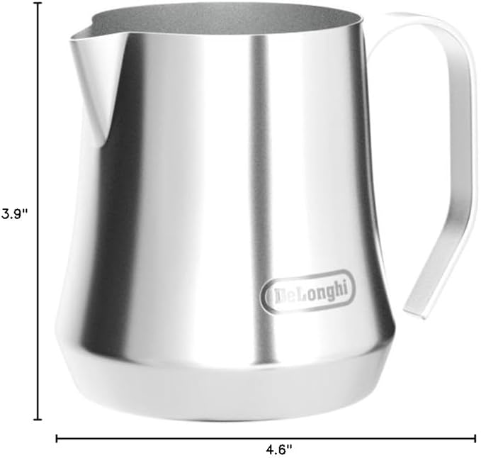 De'Longhi Milk Frothing Pitcher, Stainless Steel, 17 oz - DLSC069