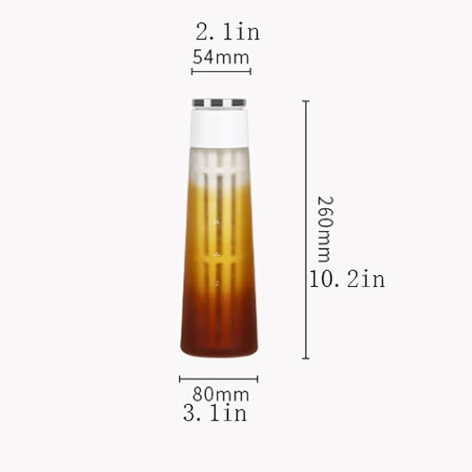 Iced Drip Coffee Maker Airtight Cold Brew Iced Coffee Maker,Cone Borosilicate Glass Tea Maker,400Ml Fruit Teapot with Pp Material 300 Mesh Filter Reusable,