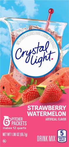 Crystal Light Sugar-Free Strawberry Watermelon Low Calories Powdered Drink Mix 6 Count Pitcher Packets