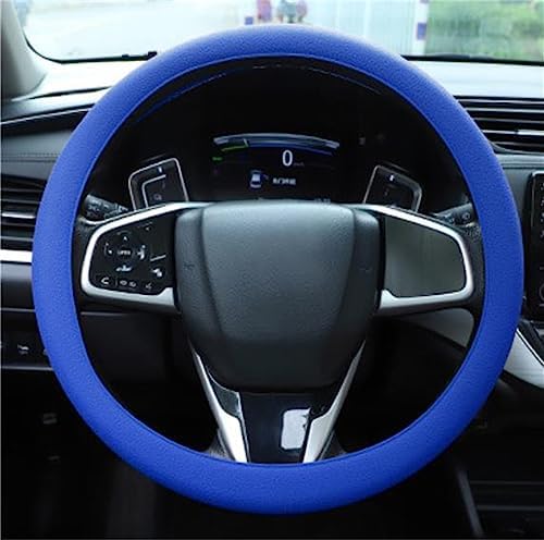 Cool Anti-Slip Silicone Steering Wheel Protector - Universal Car Steering Wheel Protective Cover - Summer Easy to Clean Silicone Car Steering Wheel Cover (Dark Blue)