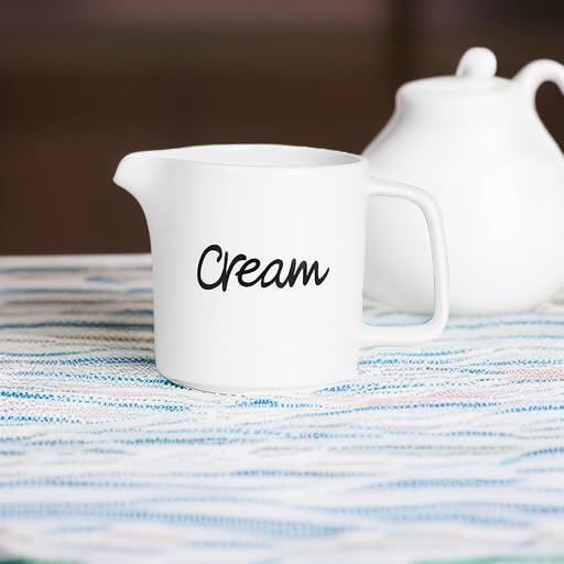 ONTUBE Ceramics Creamer,Porcelain Milk Creamer Pitcher 12OZ (White)