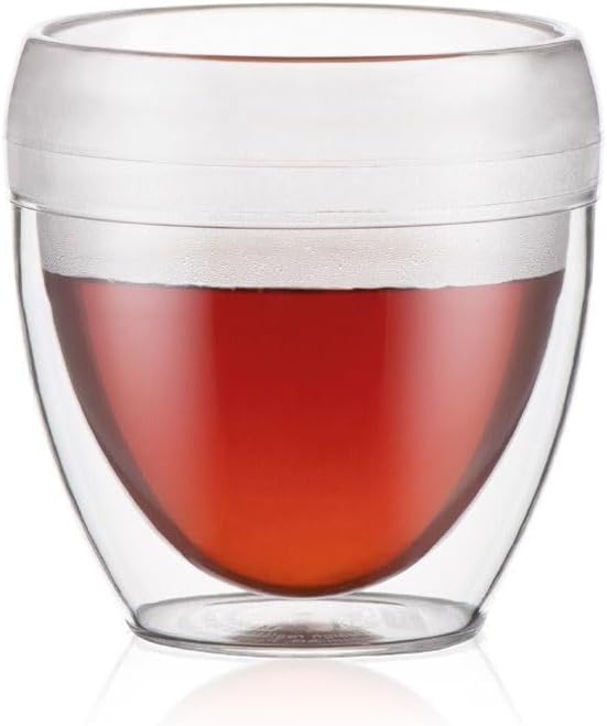 Bodum 8oz Pavina Outdoor Double-Wall Plastic Tumbler, BPA-Free, Set of 6, Clear
