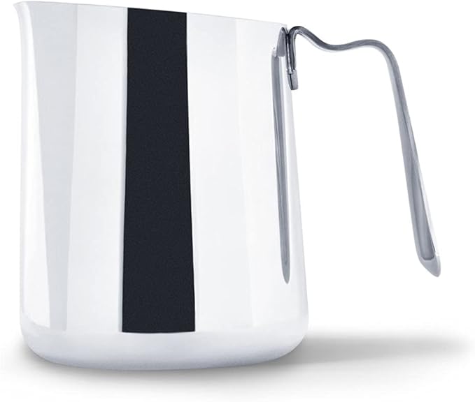 Fellow Eddy Steaming Pitcher - Milk Frother Pitcher with Fluted Spout, Premium Barista Tools for Precision Latte Art, 18/8 Stainless Steel, Polished, 18oz Jug