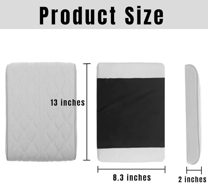 Leather Car Armrest Box Pad, 2026 New Upgrade Waterproof Universal Memory Cotton Armrest Box Pad, Center Console Lid, Car Center Console Cover for Most Vehicle, Car Accessories (Black)