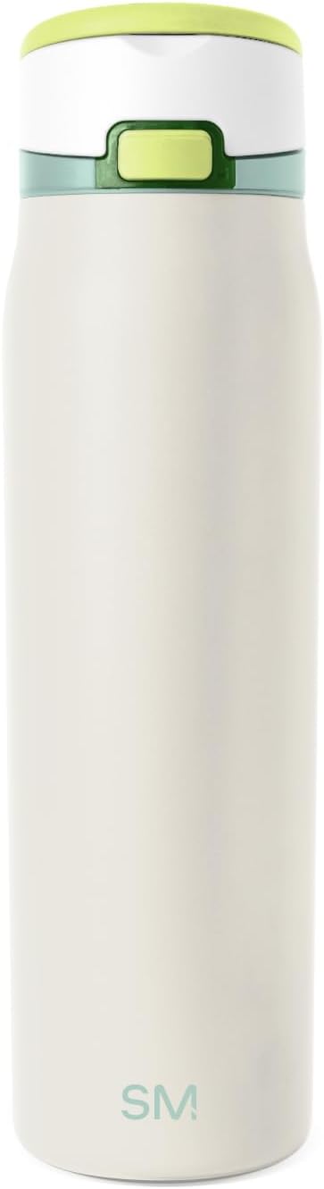 Simple Modern Mesa Loop Water Bottle with Covered Straw and Handle | 30oz Cup Holder Friendly Insulated Stainless Steel Bottles for Travel, Sports and School | Coconut