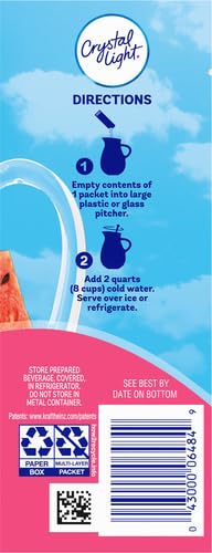 Crystal Light Sugar-Free Strawberry Watermelon Low Calories Powdered Drink Mix 6 Count Pitcher Packets