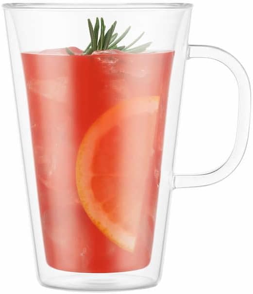 Bodum Canteen Double Wall Mugs, 4-piece Set (13.5 floz, double wall glass, clear)