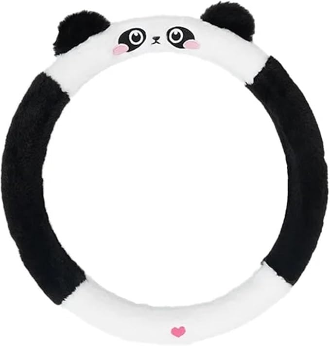 Cute Winter Plush Steering Wheel Cover - Non-Slip Warm Handlebars Decoration for Cars(Acyclic gray JIU)
