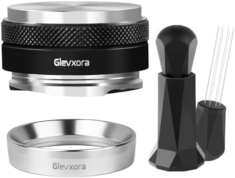 58mm Espresso Accessories Kit for Espresso Portafilter, Coffee Distributor and Espresso Tamper, Wdt Espresso Distribution Tool & Dosing Funnel Set for Espresso Coffee Machines (58mm)
