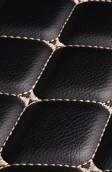 Car Floor Mats for 99% Cars, Trucks and SUVs Full Coverage Pads Protection Non-Slip Leather Floor Liners (Black/Beige)