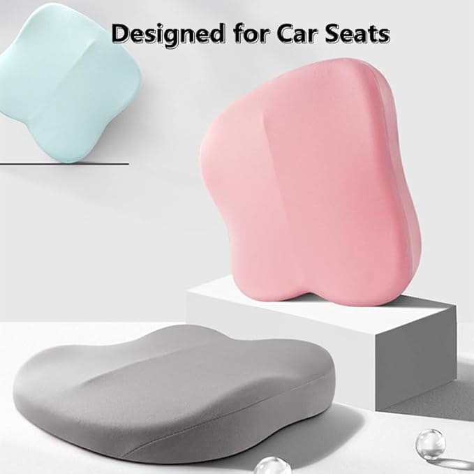 Adult Car Booster Seat Cushion, Car Seat Driver Height Boost Mat Memory Foam Car Seat Cushions Pad Improve Driving View Non-Slip 3D Office Chair Cushion Pressure Relief (Black)