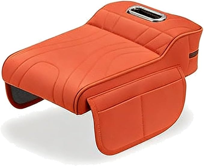 Car Armrest Cushion for Subaru Outback 1994–2025 2026 B16,Memory Foam Center Console Cover with Tissue Box and Cup Holder,Center Console Cover,Orange