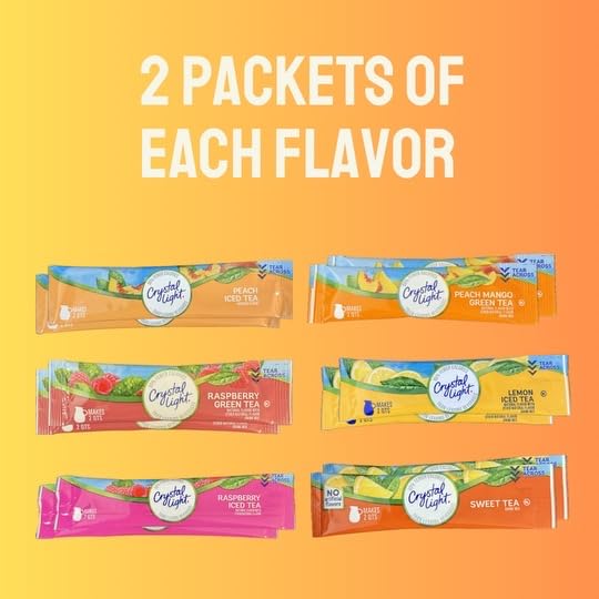Pitcher Packets Drink Powder - 12 (2-quart) Sugar Free Variety Pack with Peach, Sweet, Peach Mango Green, Lemon Iced, Raspberry Green Tea