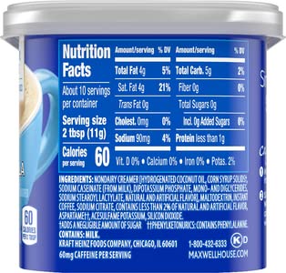 Maxwell House International French Vanilla Sugar Free Cafe Beverage Mix 4 oz Canisters, Pack of 4