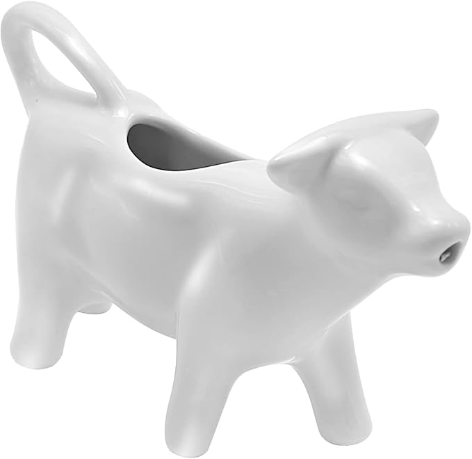 Ceramic Cow Shape Creamer and Sauce Jug, 100ML Mini Milk Pitcher for Coffee, Tea, Kitchen