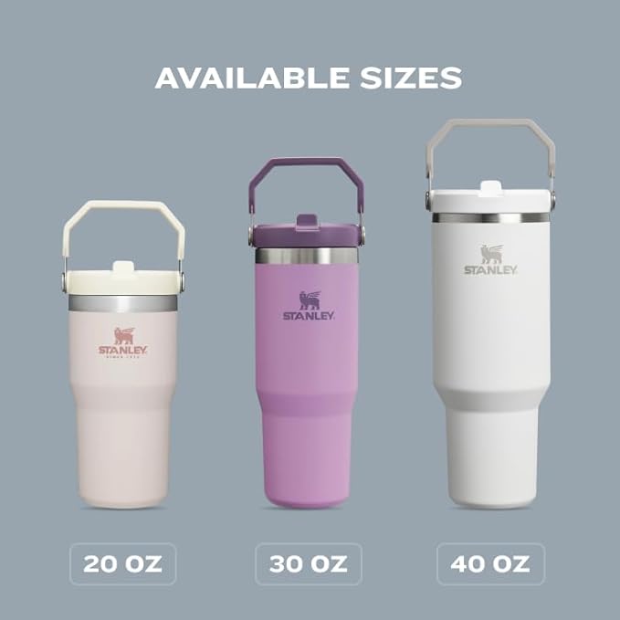 STANLEY IceFlow 2.0 Flip Straw Tumbler with Handle 40 oz | Twist On Lid and Flip Up Straw | Leak Resistant Water Bottle | Insulated Stainless Steel | BPA-Free | Black 2.0