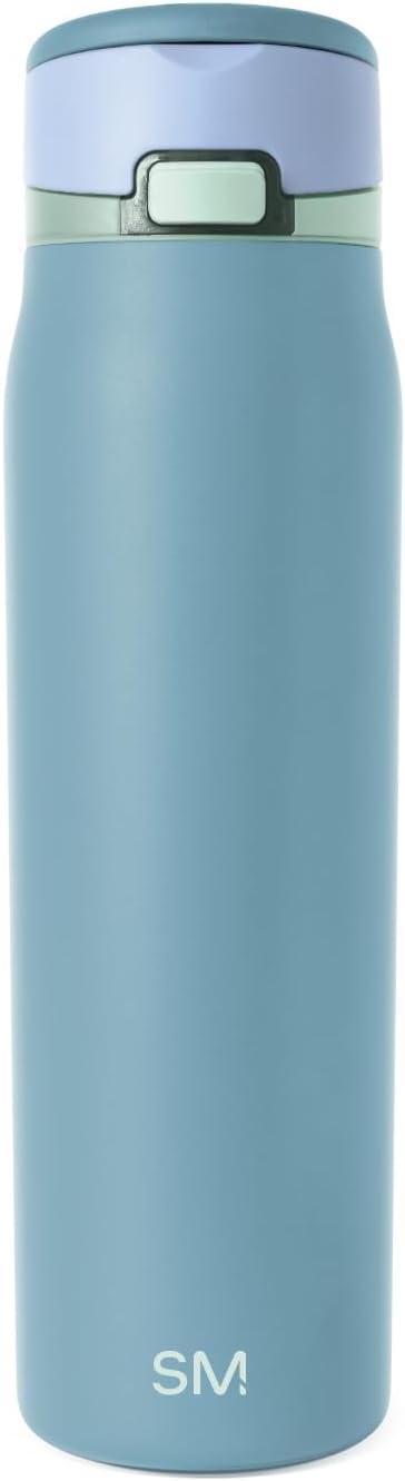Simple Modern Mesa Loop Water Bottle with Covered Straw and Handle | 30oz Cup Holder Friendly Insulated Stainless Steel Bottles for Travel, Sports and School | Glacier Bay