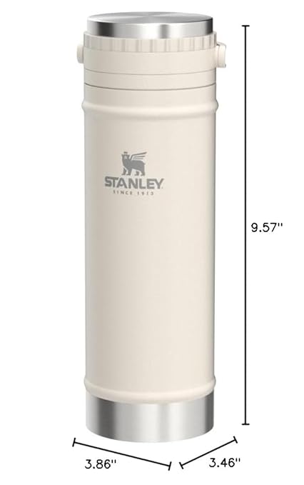 STANLEY Travel Mug with Integrated French Press 16 oz | 5 Minute Brew, 4 Hours Hot, Leakproof Lid | Mesh Filter for Coffee Grounds | Insulated Stainless Steel Coffee Maker | BPA-Free | Cream Gloss