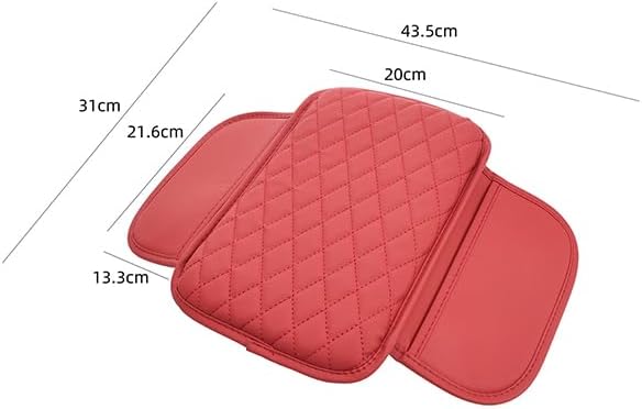 Car Center Console Cover for Jeep Compass 2006–2025 2026 MK/MP, Waterproof Anti-Scratch Leather Armrest Pad, Console Cushion with Side Storage Pocket, Soft Padding Auto Armrest Mat,E-Brown