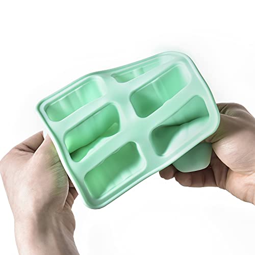Popsicle Mold,Popsicle Molds 6 Pieces Silicone Ice Pop Molds BPA Free Popsicle Mold Reusable Easy Release Ice Pop Make (Green)