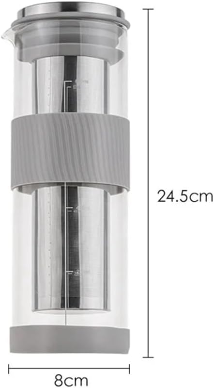 Portable Airtight Cold Brew Iced Coffee Maker Tea Infuser - 800Ml Cold Brew Coffee Kettle Brewing Glass Carafe Pitcher