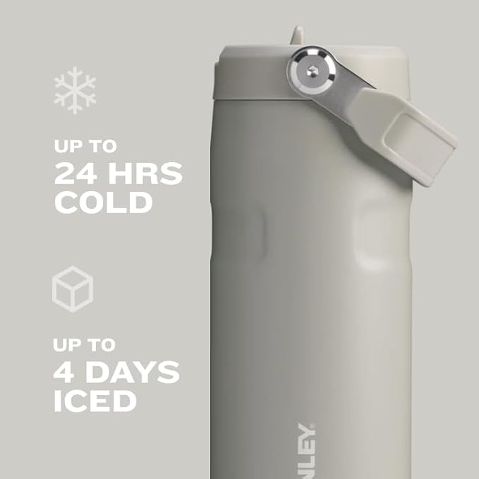 Stanley IceFlow Flip Straw 2.0 Water Bottle 16 oz | Built-In Straw with Larger Opening | Lightweight and Leak Resistant | Insulated Stainless Steel | BPA-Free | Rose Quartz