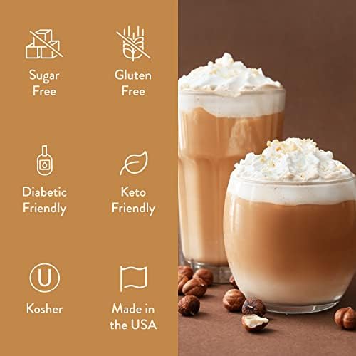 Jordan's Skinny Mixes Syrups, Hazelnut Coffee Syrup, Sugar Free, 25.4 Ounces (Pack of 2), Zero Calorie Drink Flavoring & Mixes