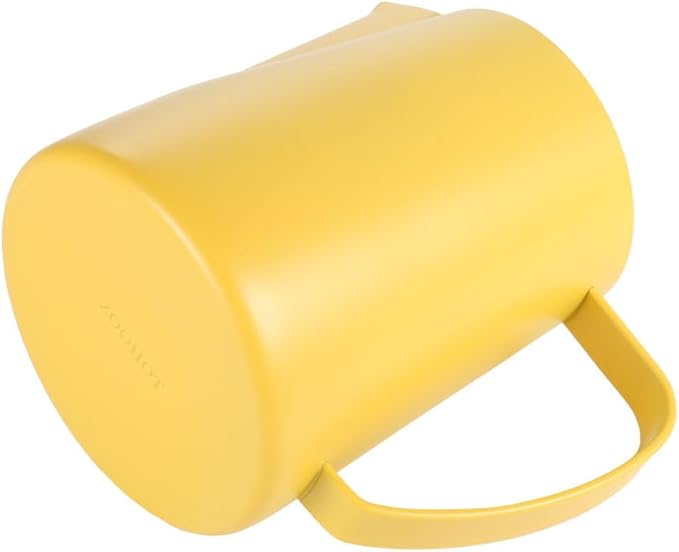 Milk Frothing Pitcher, 12oz/350ml Stainless Steel Espresso Steaming Pitcher, Milk Frother Steamer Cup For Latte Art, Yellow