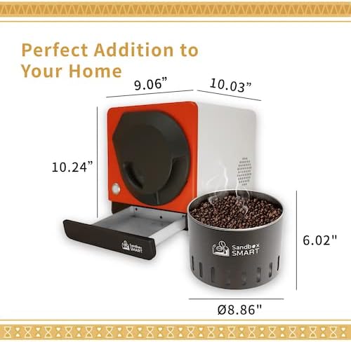 R1 Home Coffee Roaster pack of Cooling Tray C1-100g-150g Electric Direct Fired Coffee Roasting - Easy Operation and Clean - App Control - History Saving Function - 110V Red
