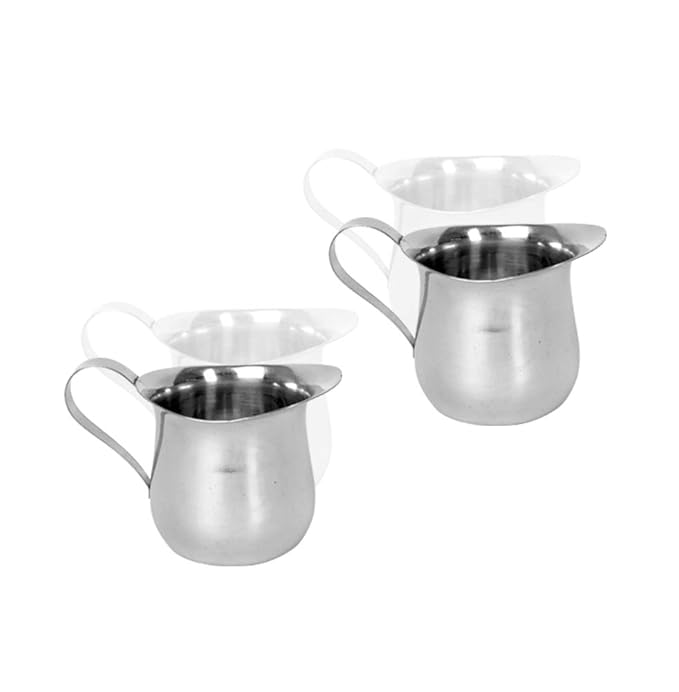Stainless Steel Silver Bell Creamer Cream Pitcher for Milk, Barware (2 PC, 3 oz)